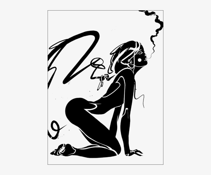 Woman Blowing Smoke - Woman Blowing Smoke Silhouette, transparent png #4288554