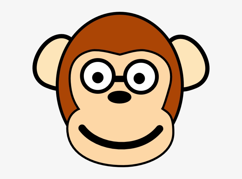 Monkey With Glasses Clip Art - Cartoon Monkey With Glasses, transparent png #4288607