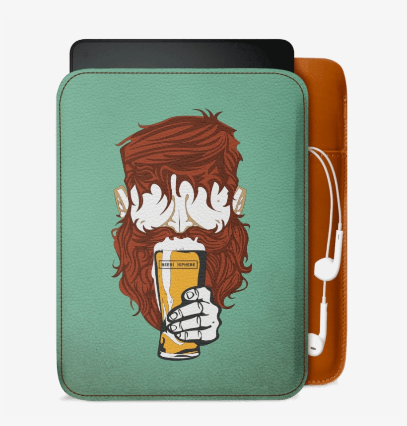 Dailyobjects Beer Sphere Beard Real Leather Sleeve - Iphone 6s, transparent png #4288667