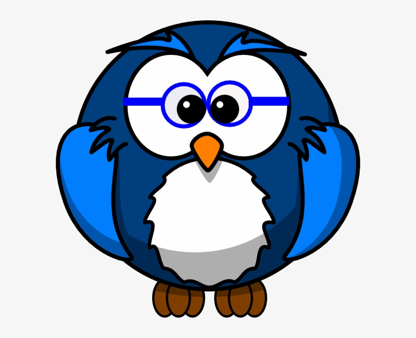 Blue Owl With Glasses Svg Clip Arts 600 X 585 Px, transparent png #4288777