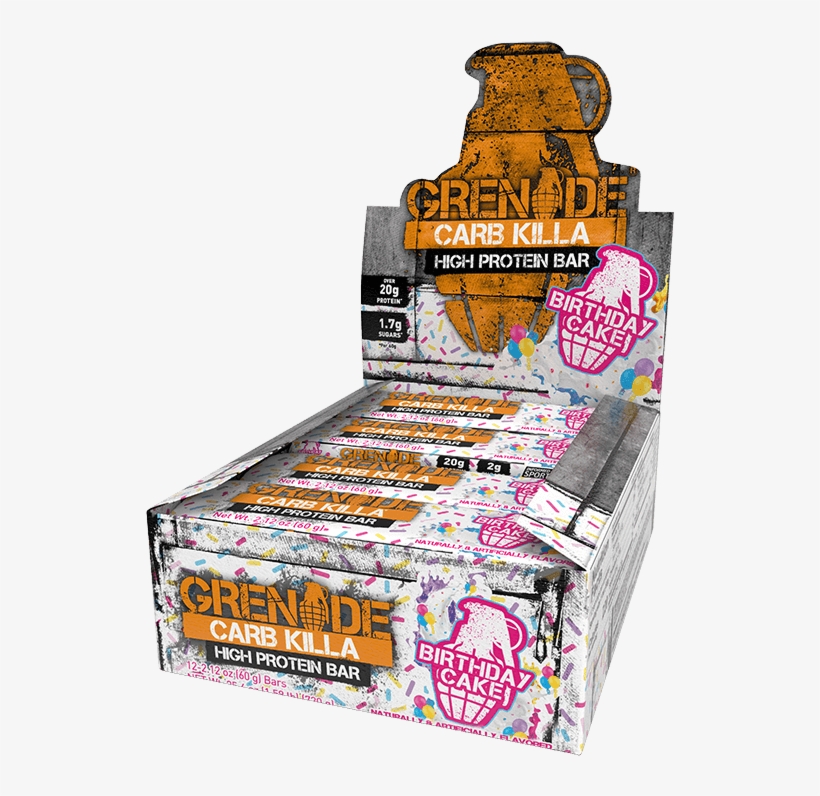 Grenade Birthday Cake Protein Bar, transparent png #4289192
