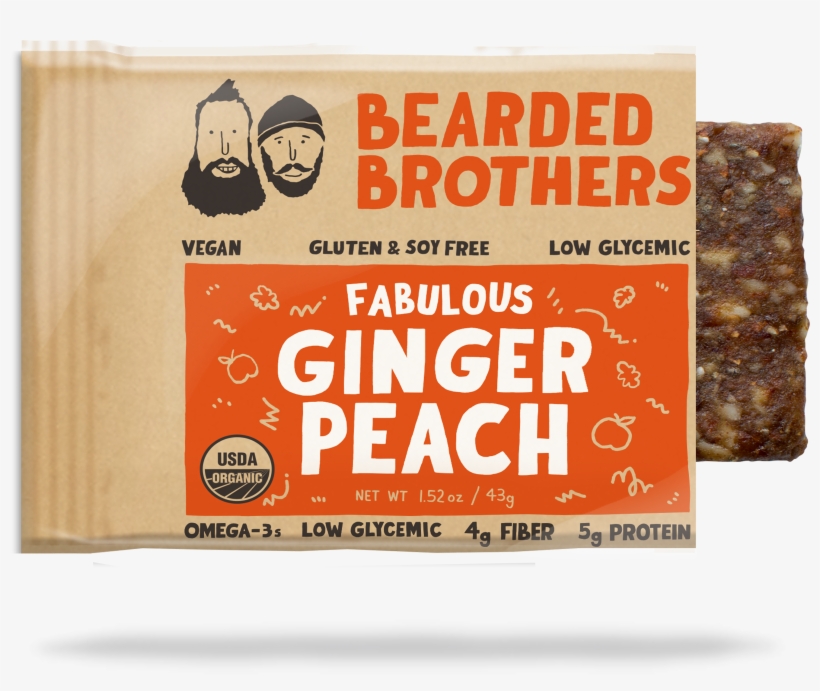 No-name Fabulous Ginger Peach Energy Bar - Bearded Brothers - Energy Bar Bodacious Blueberry Vanilla, transparent png #4289339