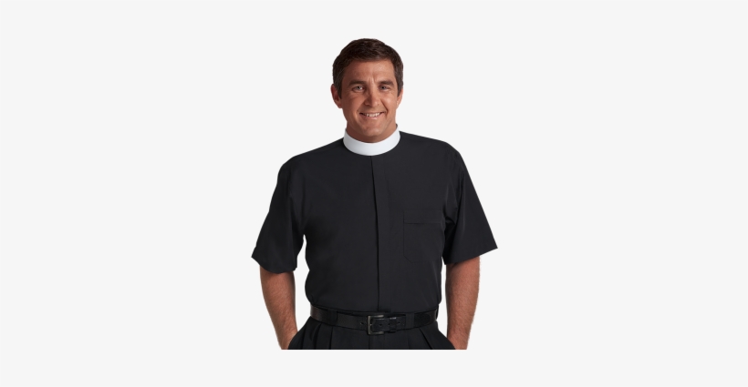 Cs400 Men's Short Sleeve Neck Band Clergy Shirt - Clerical Shirt - Short Sleeve Banded Collar - 16, transparent png #4289666