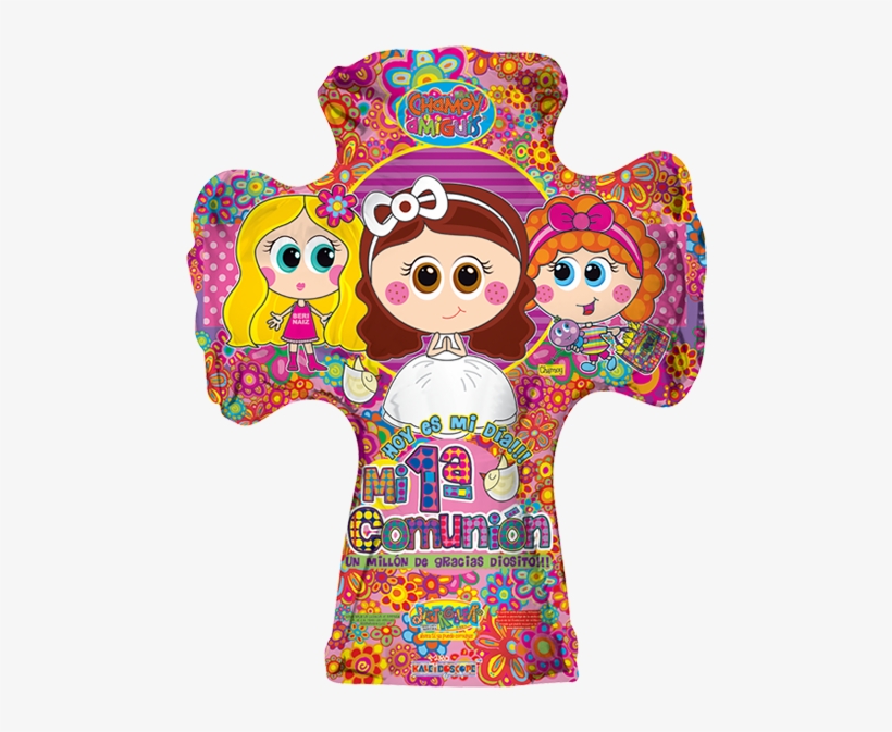 Distroller 1ra Comunión Cruz Rosa Mini Minishape - Globos Metalicos Para Primera Comunion, transparent png #4290319