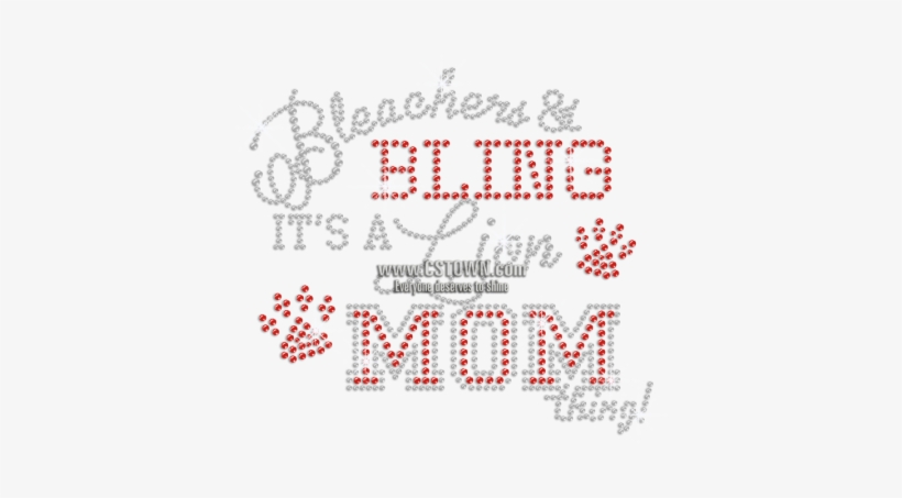 Bleachers & Bling It's A Lion Mom Thing Rhinestone - Cross-stitch, transparent png #4290440