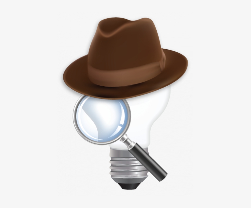 Chemhat Lightbulb Logo Wearing Detective Hat Search Icon Free