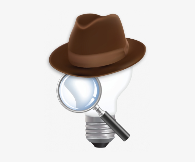 Chemhat Lightbulb Logo Wearing Detective Hat - Search Icon, transparent png #4290726