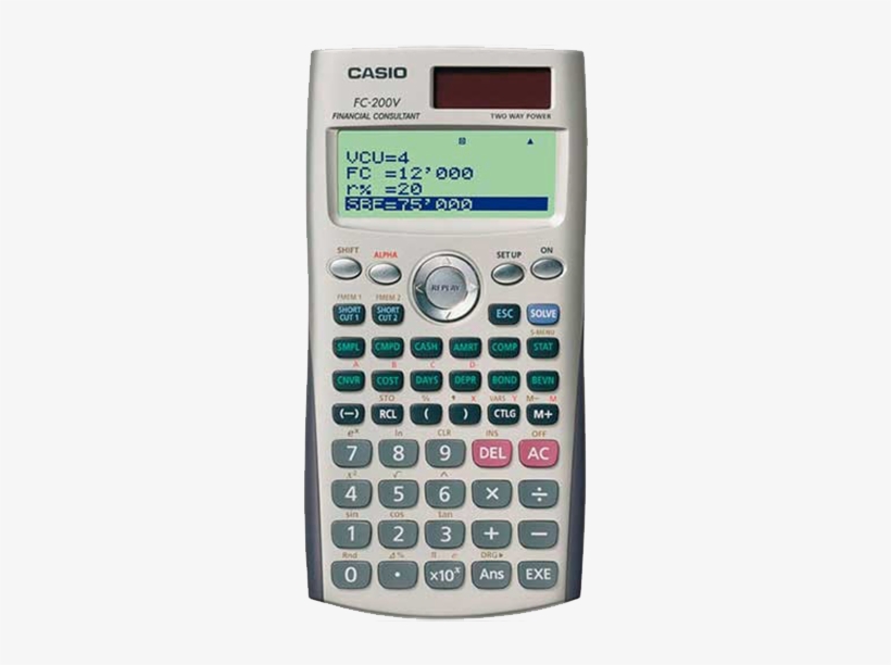 Imagen De Calculadora Financiera Casio Fc-200v - Casio Fc 200 V, transparent png #4291076