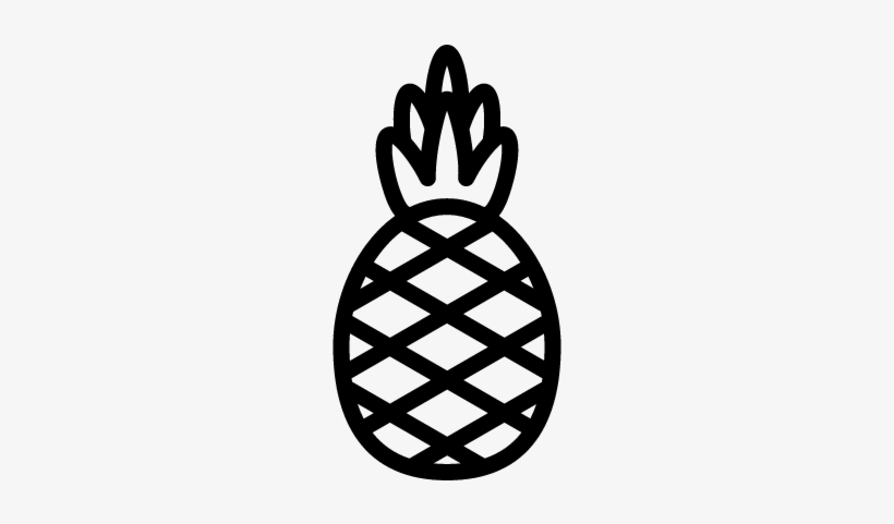 Big Pineapple Vector - Black And White Pineapple Vector, transparent png #4291823