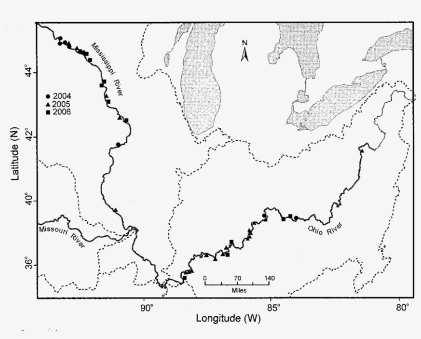Distribution Of Echinogammarus Ischnus In The Upper - Mississippi River, transparent png #4292569