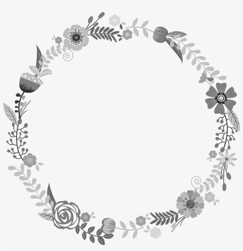 Flower Wreath-grayscale - “ - Fheasy: A Year Of Weekly Teachings And Daily Devotionals, transparent png #4292596