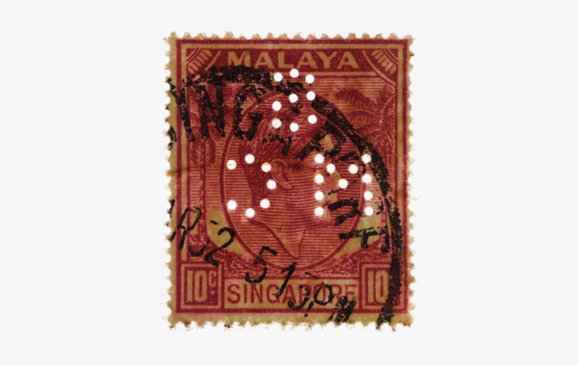 Post-war Smc Perfin , With A Defective Singaporf Datestamp, transparent png #4293962