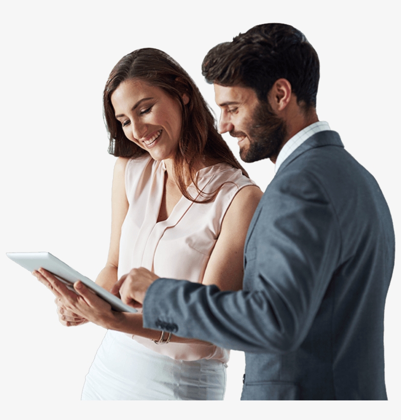 Two People Looking At A Compliance Software On A Tablet - Instant Messaging, transparent png #4294266