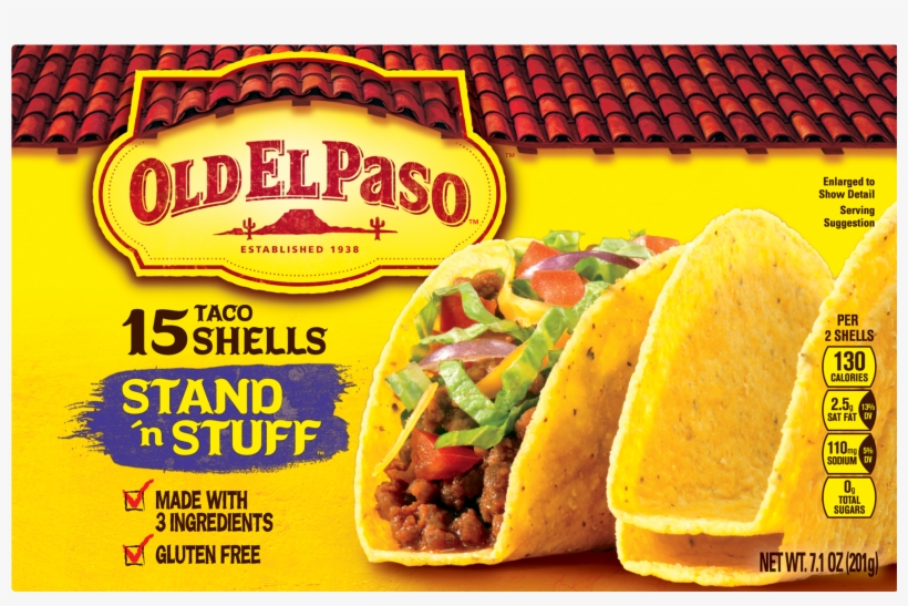 Old El Paso Taco Shells, Stand 'n Stuff, Gluten Free, - Old El Paso Mexican Rice Nutrition Facts, transparent png #4294539