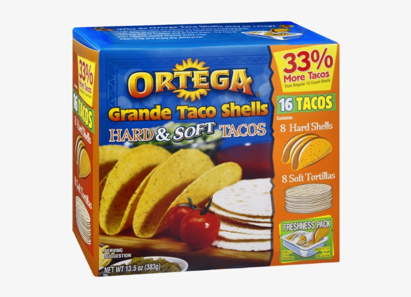 Ortega Grande Tacos Shells - 16 Tacos, 13.5 Oz, transparent png #4294808