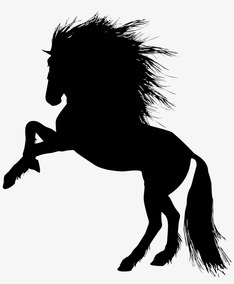 Horse Stallion Colt Rearing Silhouette - Stallion Silhouette, transparent png #4296244