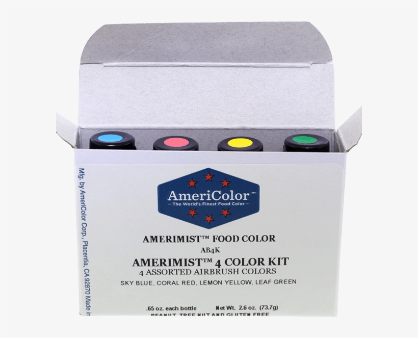 Airbrush Amerimist™ Student Color Kit With 4 Colors - Americolor Amerimist 4 Color Kit Airbrush Food 65 Ounces, transparent png #4296526