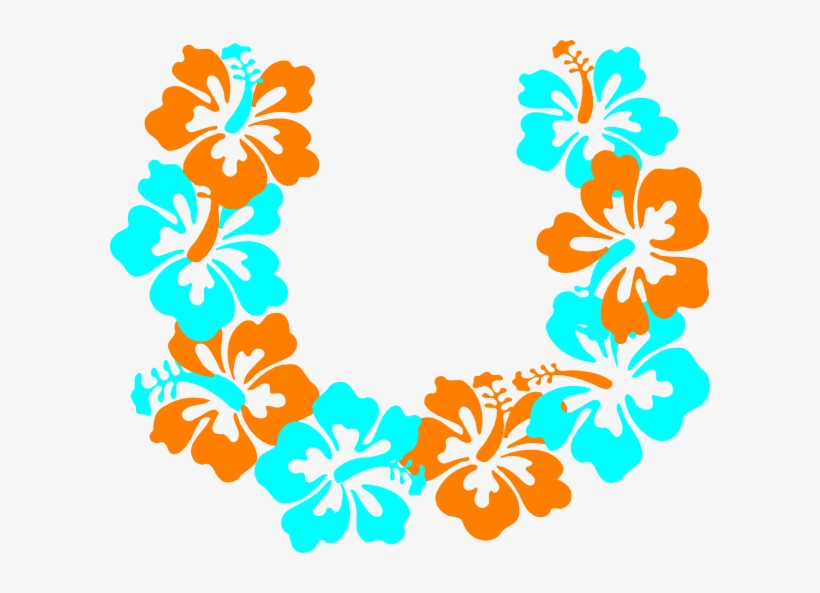 Rainbow Flowers Clipart Set - Hawaiian Flower Necklace Clipart, transparent png #4296990