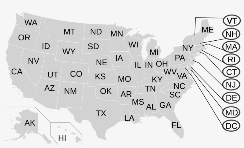 Open - Usa States 2 Letters, transparent png #4297017