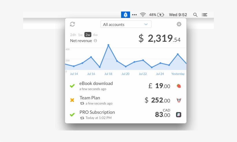 Cashnotify Menu Bar App Opened - Menu Bar, transparent png #4297054