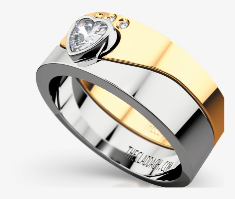 Two Part Claddagh Band In 14 Karat In - Pre-engagement Ring, transparent png #4297619