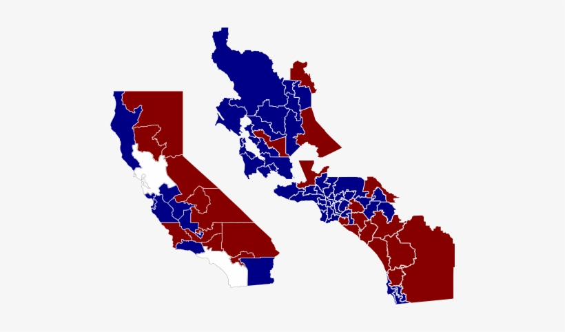 That Said, The Southern State Would Probably Not Go - California District Map By Party, transparent png #4297963