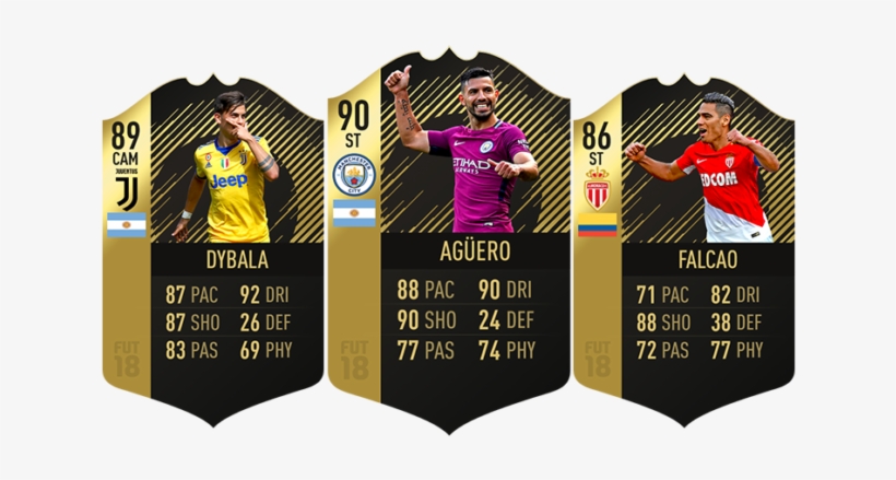 Fifa 18 Totw 1 Aguero 90, Dybala 89 & Falcao 86 Fut - Fifa 18, transparent png #4298108