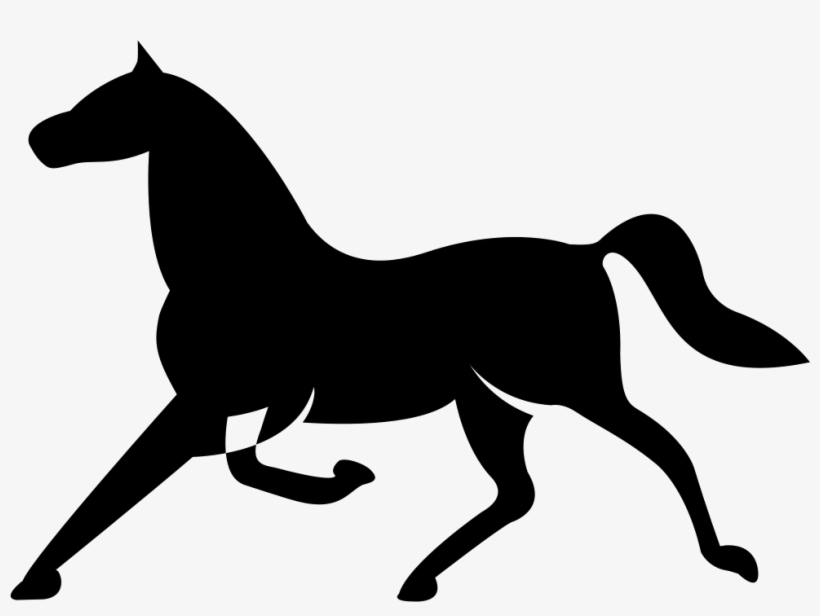 Horse Of Thin Elegant Black Shape In Running Pose Comments - Horse, transparent png #4298445