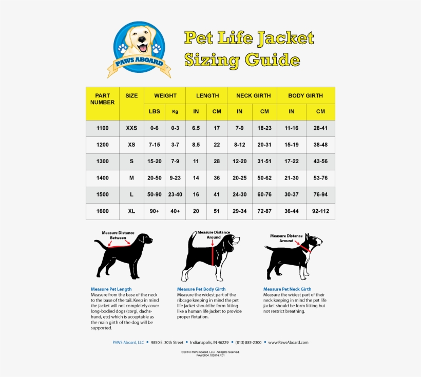 paws aboard life jacket
