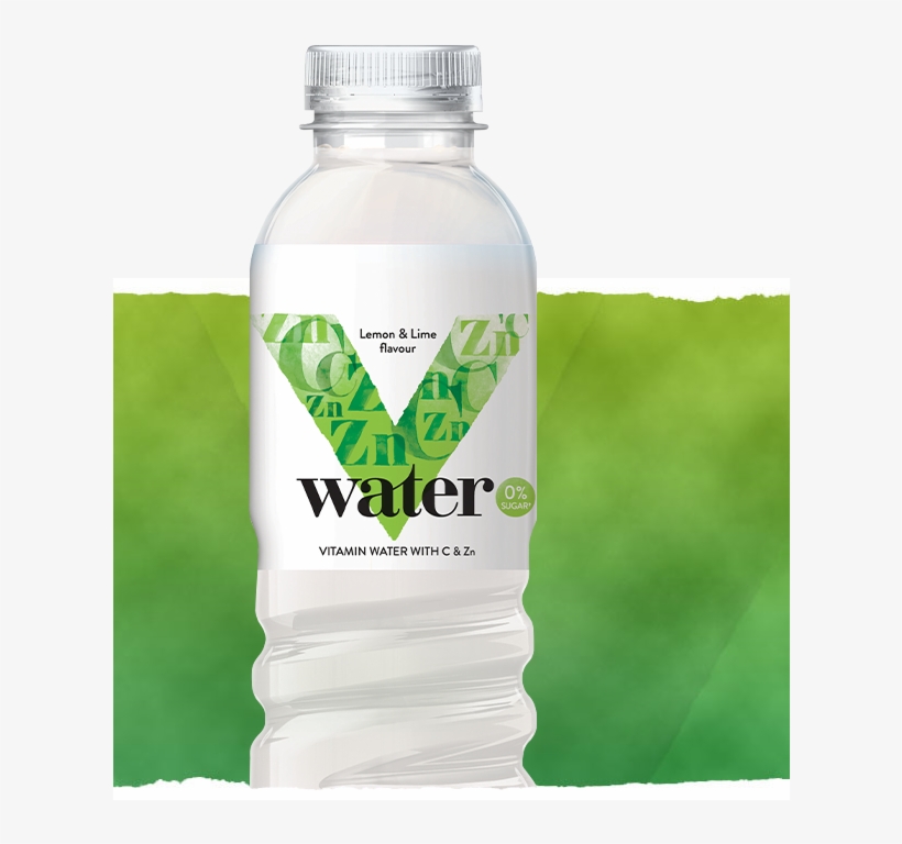 Lemon And Lime Bottle - V Water, transparent png #4299566