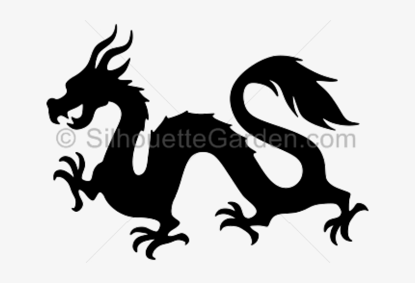 Dragon Silhouette - Simple Chinese Dragon Silhouette, transparent png #430331