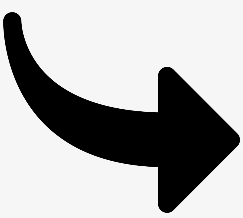 Curved Arrow Icon - Curved Arrow Pointing Right, transparent png #430544