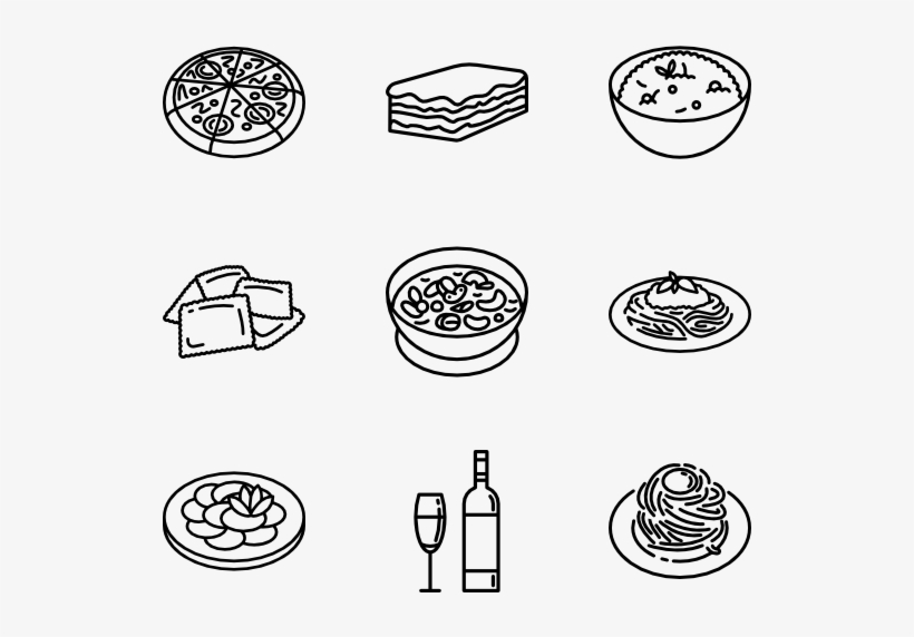 Italian Food - Movie Character Line Icon, transparent png #430634