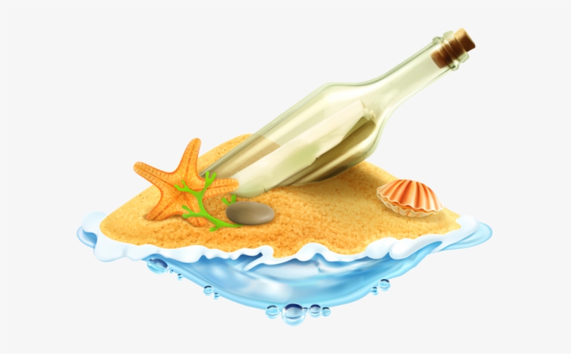 Sand And Seashells - Letter In A Bottle Png, transparent png #431031