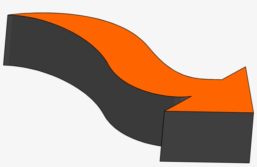 6232 Illustration Of A Curve Right 3d Arrow Pv - Arrow, transparent png #431231