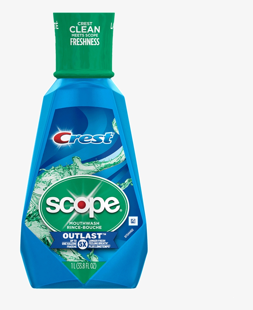 Crest Scope Outlast Peppermint Mouthwash - Crest Scope Mouthwash Classic, transparent png #431886