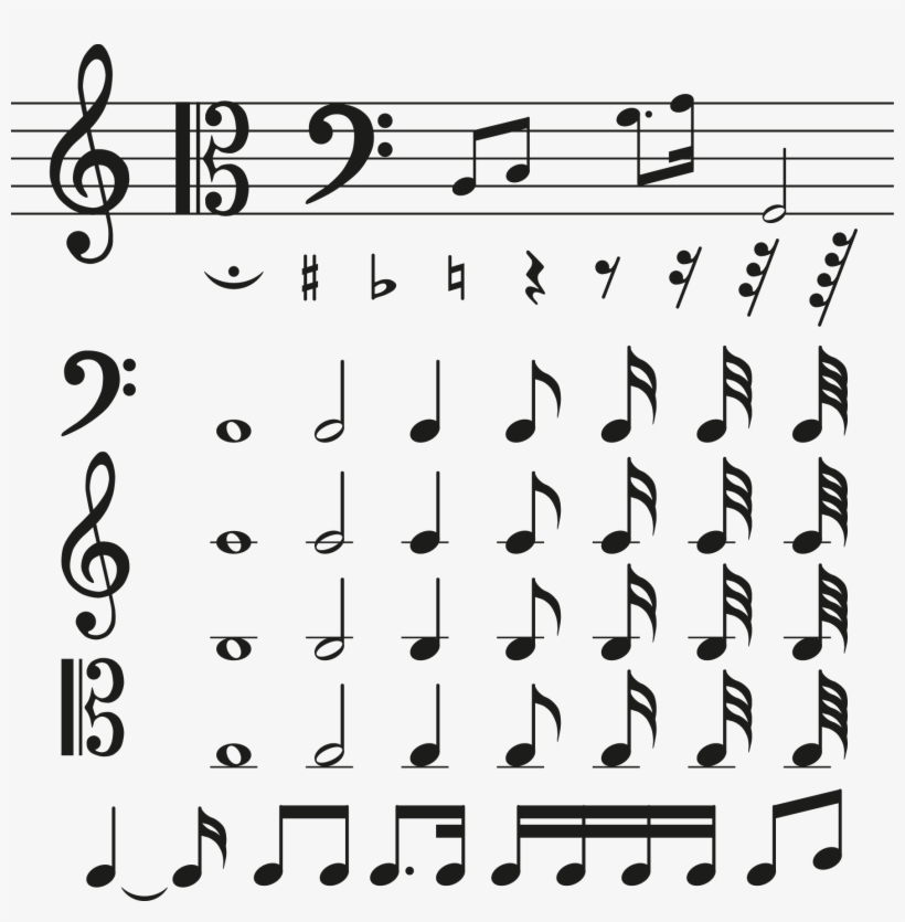 Various Music Symbols Material - Music Note Icons, transparent png #432972