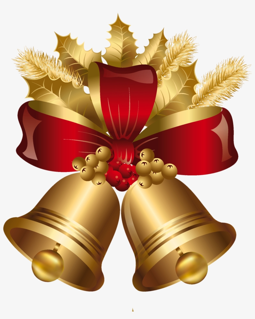 Golden Bell Png Image - Christmas Bells Png, transparent png #433285