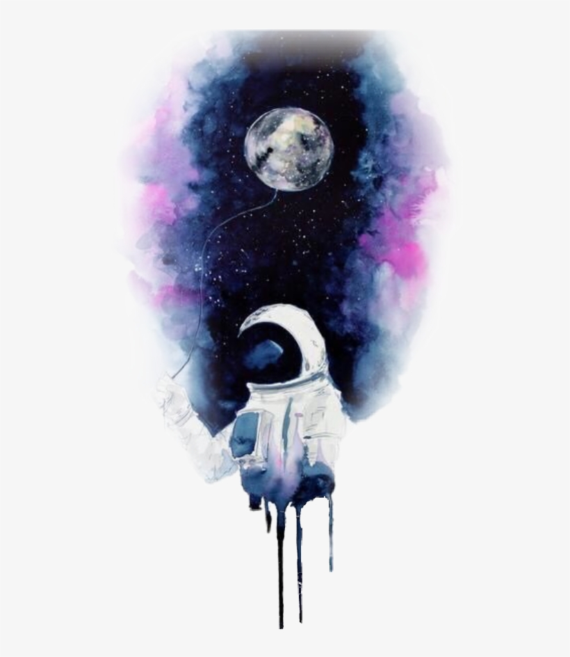 Report Abuse - Astronaut In Space Painting, transparent png #434870