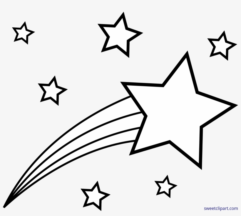 Outer Space Symbol Shooting Star Lineart Clip Art - Luther King Jr Coloring Sheets, transparent png #435093