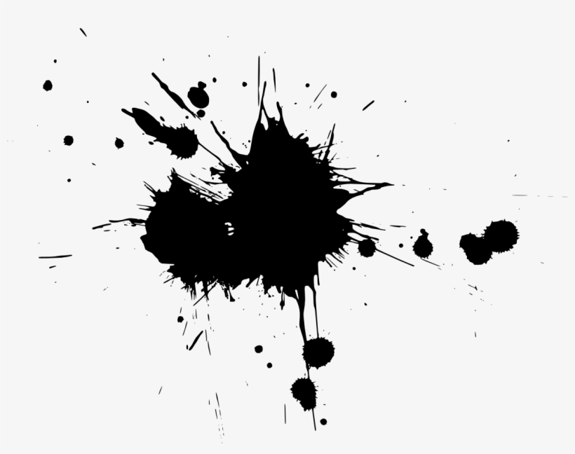 18 Paint Splatters - Black And White Splashes Clipart Png, transparent png #435095