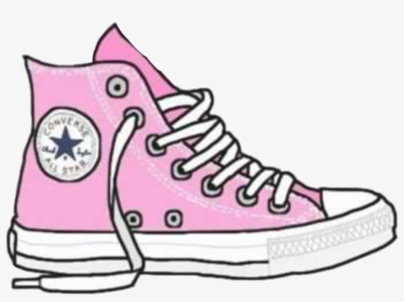 Tumblr Cartoon Pink Converse Allstar Freetoedit Royalty - Png Shoes, transparent png #435183