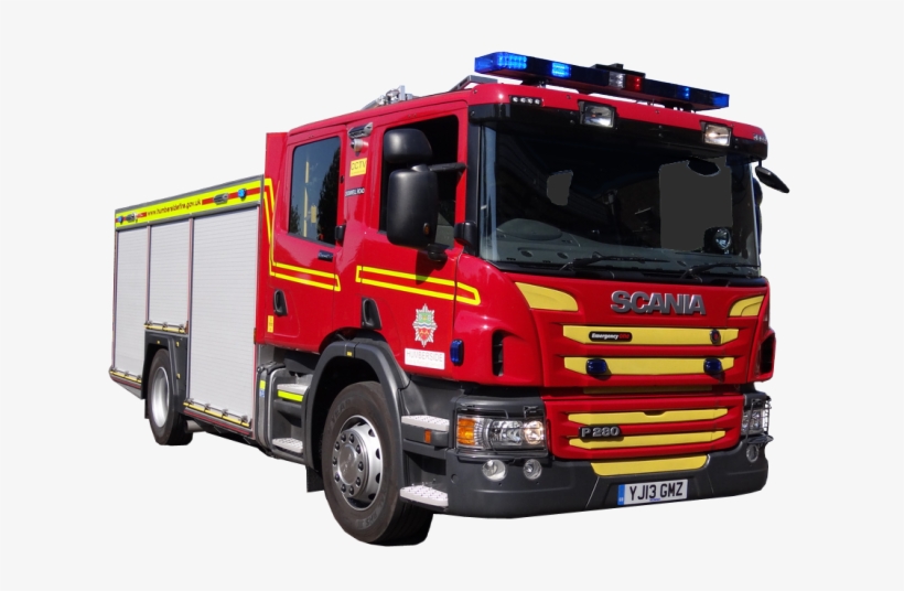 Fire Brigade Truck Transparent Image - Fire Truck Transparent Background, transparent png #435415