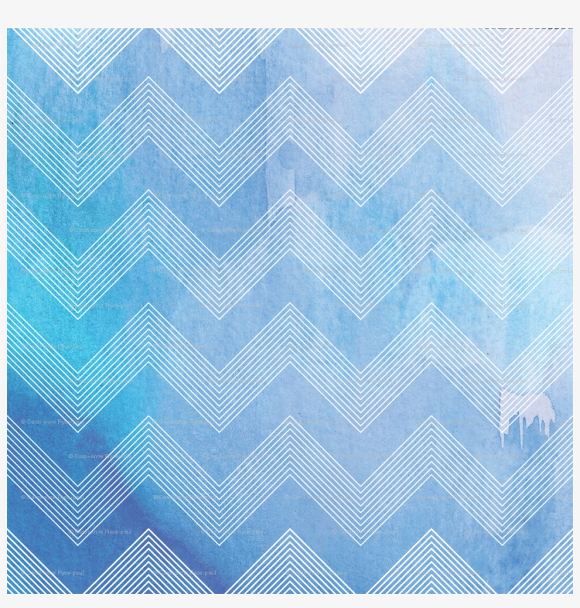 White Stripey Chevron Blue Watercolour Patterns Fabric - Watercolor Painting, transparent png #435724