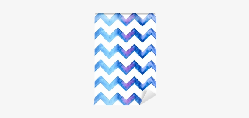 Chevron Watercolor Blue Background Wall Mural • Pixers® - Azul Turquesa E Azul Marinho, transparent png #435855