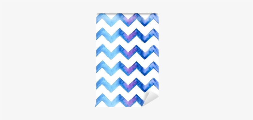 Chevron Watercolor Blue Background Wall Mural • Pixers® - Azul Turquesa E Azul Marinho, transparent png #435855