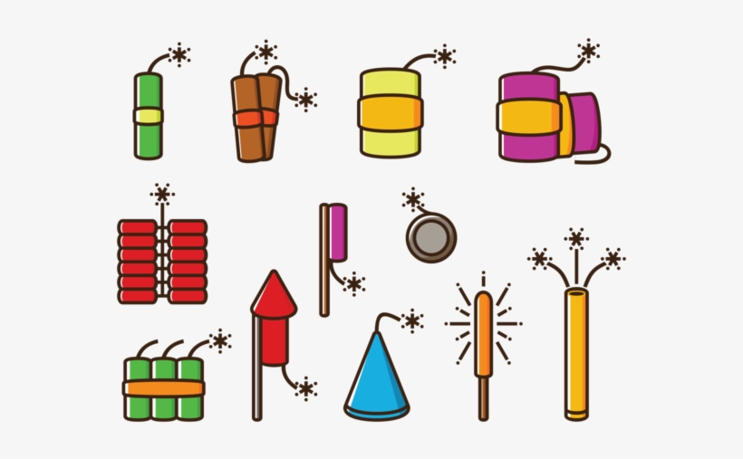 Fire Crackers Vector Icons - Clip Art, transparent png #435935