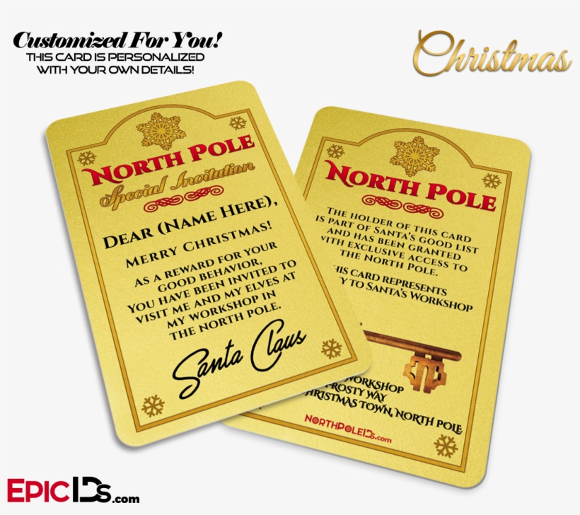 Santa Claus North Pole Official Invitation [personalized], transparent png #436089