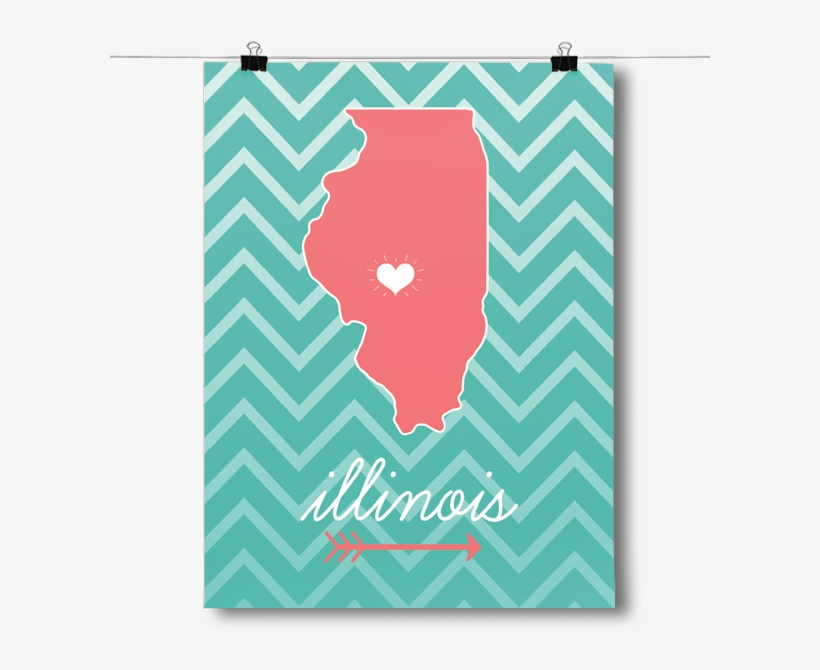 Illinois State Chevron Pattern - Inspired Posters Illinois State Chevron Pattern Poster, transparent png #436108