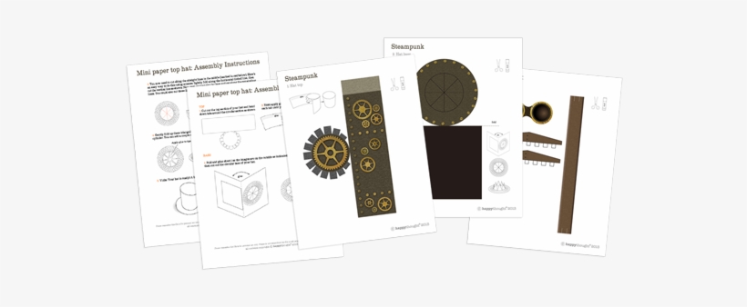 Paper Craft Mini Top Hat - Steampunk, transparent png #436187